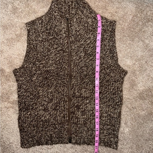 Sundance Alpaca Blend Brown Zipper Front Vest Size S - Picture 5 of 13